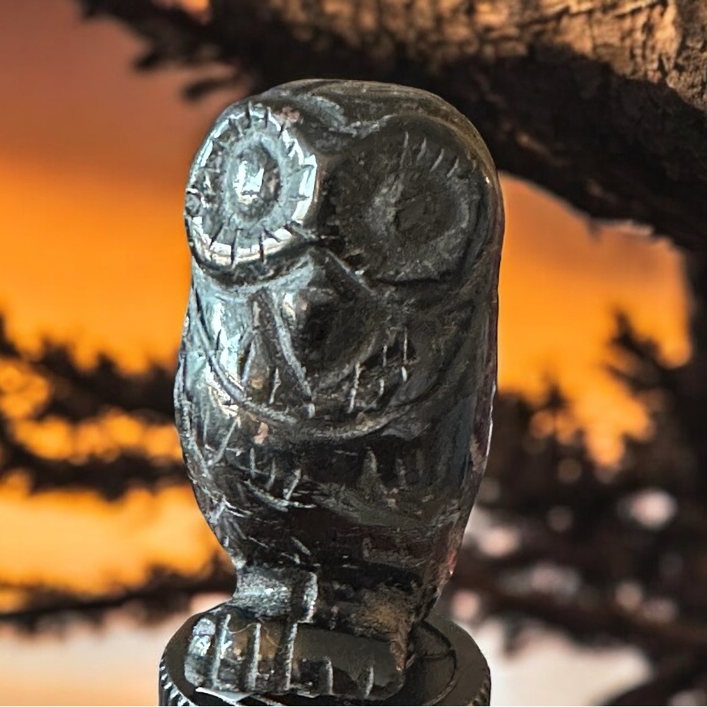 Black Tourmaline Crystal Owl